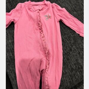 Charming Pink Kids Footie with Ruffles